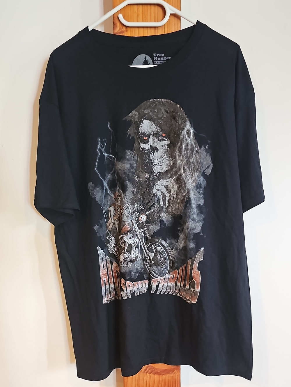 Black Graphic Biker Skull Tee